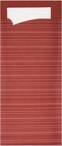Servietto  -  Bestekzak  - 100 stuks - bordeaux/wit