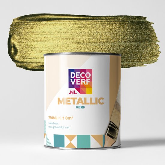 Afbeelding van Decoverf metallic verf goud, 750ml