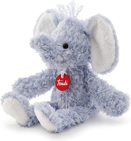 Trudi Classic Knuffel Olifant 22 cm - Hoge kwaliteit pluche knuffel - Knuffeldier voor jongens en meisjes - Blauw - 14x22x22 cm maat S