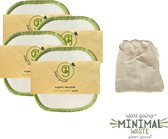 green-goose® Herbruikbare Wattenschijfjes | Make-Up Remover Pads | 20 Stuks | Medium | 10 cm | 3-laags | Bamboe Biokatoen