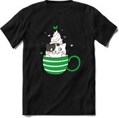 Christmas Buddy's Kerst T-shirt | Groen | Jongens / Meisjes | Grappige Foute kersttrui Shirt Cadeau | Kindershirt | Leuke Elf, Rendier, Kerstboom en Kerstballen Ontwerpen. Maat 128