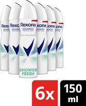Bol.com Rexona Woman Shower Fresh Anti-transpirant Deodorant Spray - 6 x 150 ml - Voordeelverpakking aanbieding
