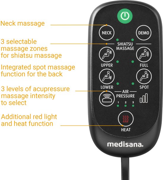 medisana MC 825 - Shiatsu-Acupressuur massagekussen