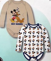 Disney Baby Mickey Mouse,Pluto en Donald Duck Rompers - Maat 74/80 - 2 Stuks