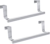 2 stuks keuken handdoekenrek - deurhanger - RVS - 23.5cm