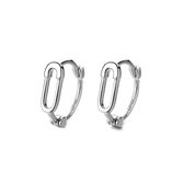 Gading® Dames Klapoorringen- zilveren buis met paperclip- 9mm- zilver 925