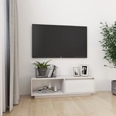 Tv-meubel 110x30x33,5 cm massief grenenhout wit