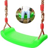 Tuinschommel voor kinderen / kinderschommel 44cm x 17cm  - Speelgoedschommel met touwen - MAX 100kg - Groen - Ideaal voor tuin, terras of huis