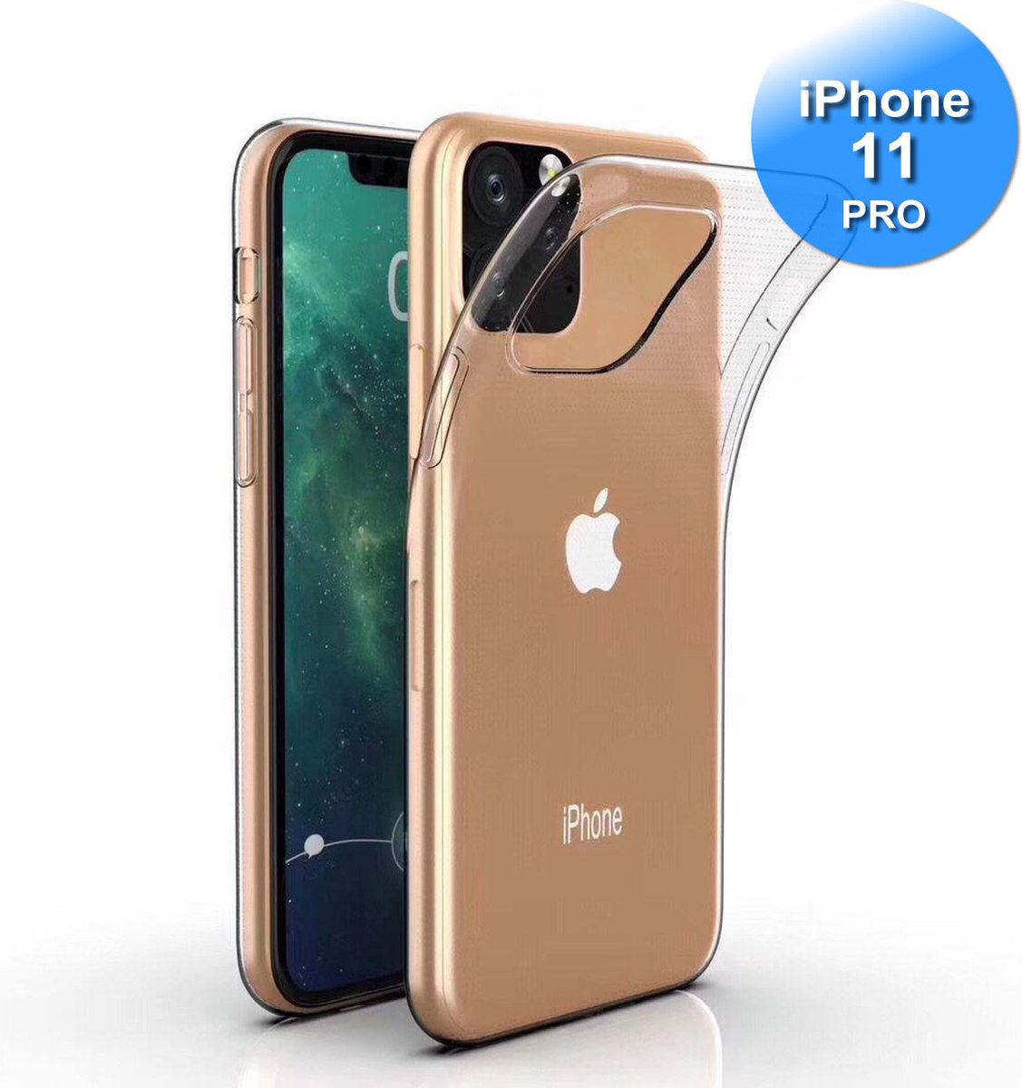 Telefoonhoesje geschikt voor de iPhone 11 Pro - Siliconen Back Cover - Hoesje - Transparant