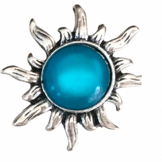 Drukknoop-Button-Snap-Zo’n-Turquoise -Metaal-Sieraden-Charme Bijoux
