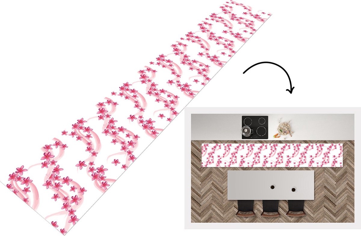 KitchenYeah Keukenloper - Keukenmat - Patronen - Sakura - Zen - Yoga - Keuken vloerkleed Multicolor