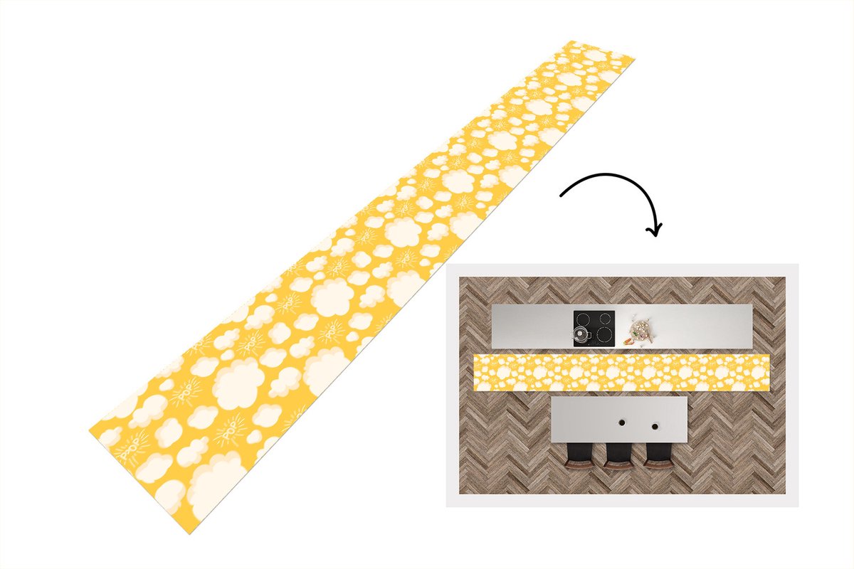 KitchenYeah Keukenloper - Keukenmat - Popcorn - Quotes - Patronen - Pop - 400x50 cm - Keuken vloerkleed Multicolor