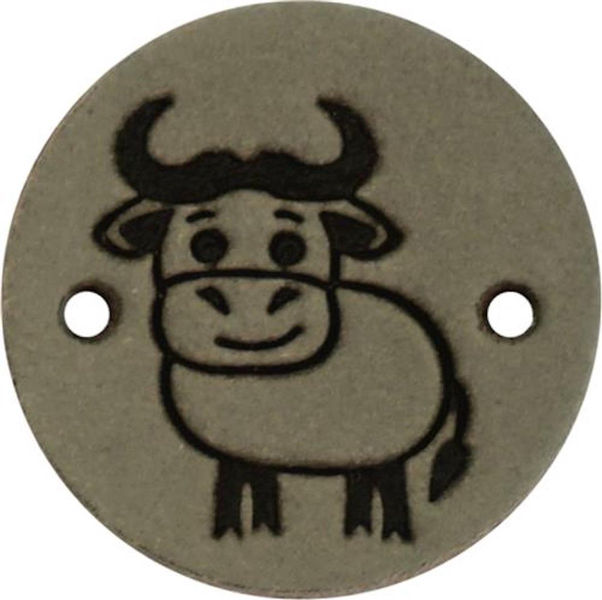 Durable Leren Label met Koe Opdruk – (2 stuks)