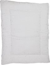 MamaLoes Zilveren Sterren Wit 75 x 100 cm Hydrofiel Boxkleed ML020201