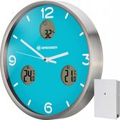 wandklok MyTime io NX 30 cm aluminium blauw/zilver