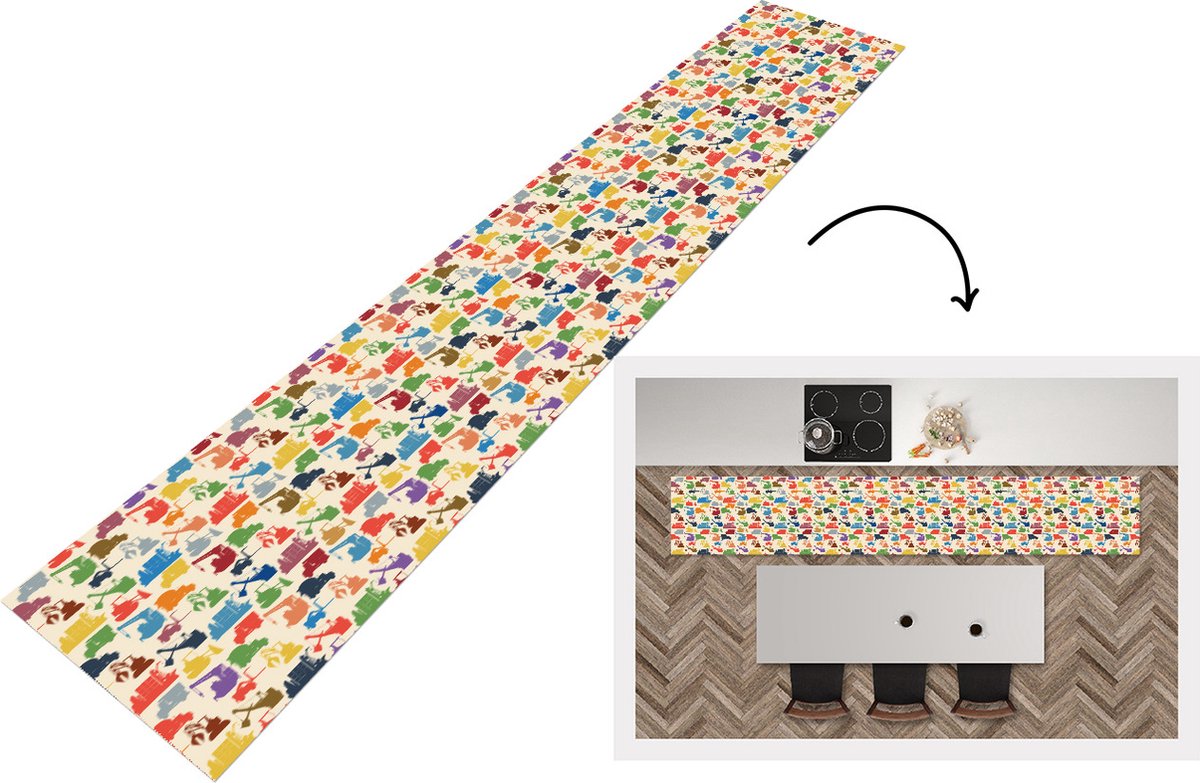 KitchenYeah Keukenloper - Keukenmat - Patronen - Kraan - Boot - Keuken vloerkleed Multicolor