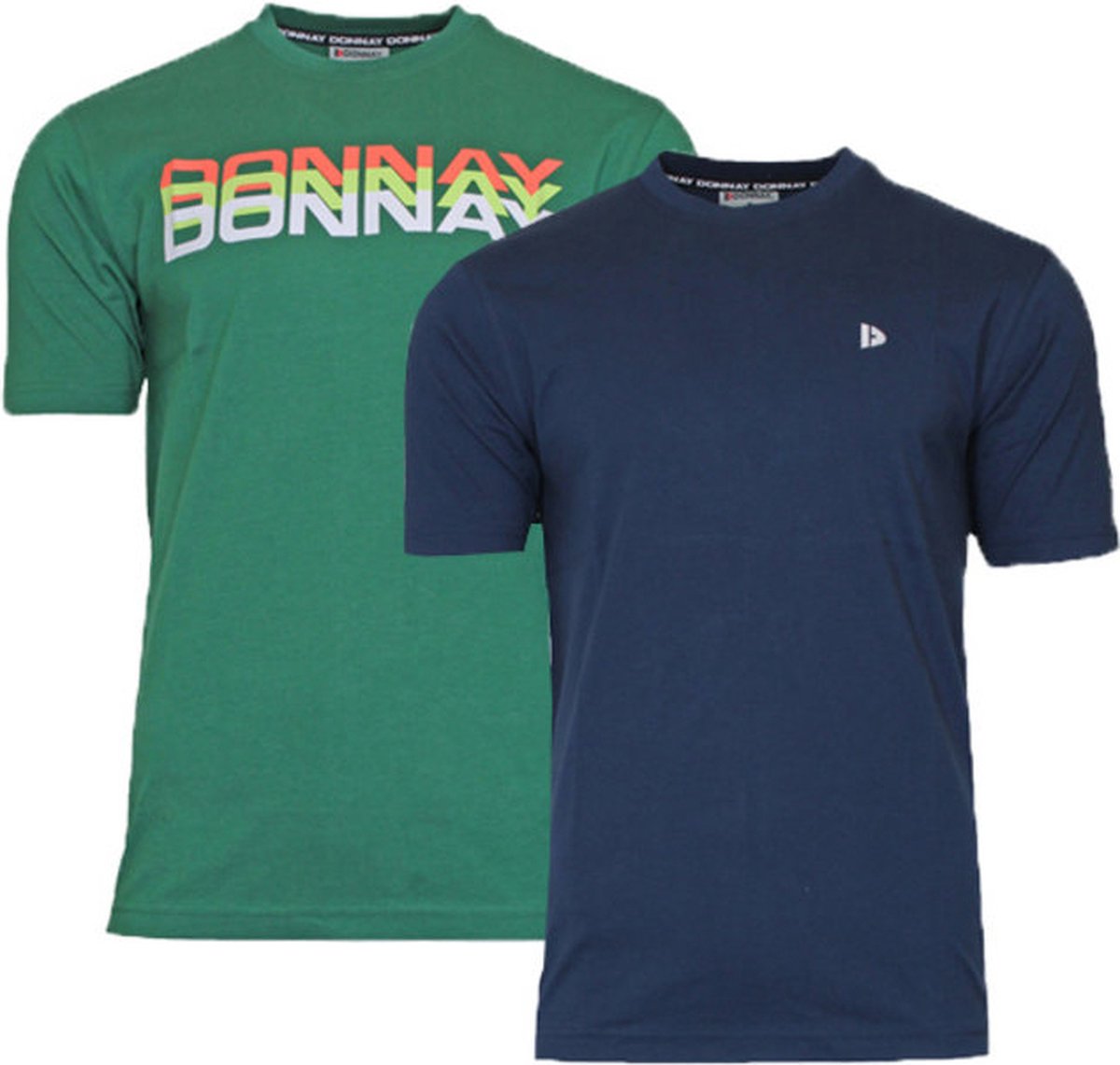 2-Pack Donnay T-shirts (599009/599008) - Heren - Forest Green/Navy - maat XL