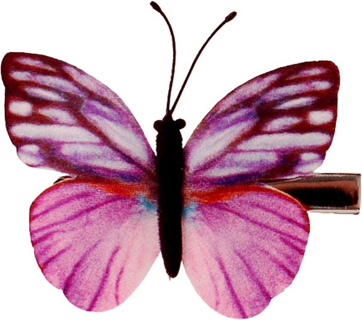 Haarclip vlinder roze/lila - 6 cm