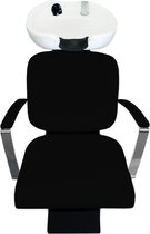 Kapper stoel - kantelbare wasbak - Zwart - professionele barber stoel - salon stoel - leer - gratis neksteun nekkussen - behandelstoel