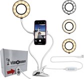 Selfie Ringlamp Light Tiktok VideoBuddy lamp met afstandsbediening met Telefoonhouder. Ook te gebruiken als Make-up of Streaming lamp