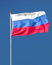 Russische Vlag - Rusland Vlag - 90x150cm - Russia Flag - Originele Kleuren - Sterke Kwaliteit Incl Bevestigingsringen - Hoogmoed Vlaggen