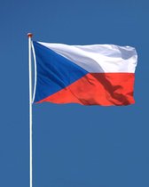 Tsjechische Vlag - Tsjechië Vlag - 90x150cm - Czech Flag - Originele Kleuren - Sterke Kwaliteit Incl Bevestigingsringen - Hoogmoed Vlaggen