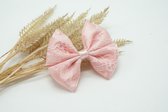 Cotton lace regular haarstrik - Kleur Roze - Haarstrik  - Babyshower - Bows and Flowers