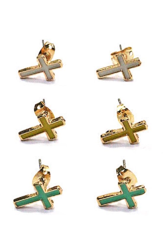 gouden kruisjes oorbellen