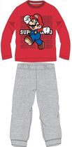 Mario Bros pyjama - rood met grijs - Super Mario Brothers pyjamaset - maat 116