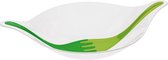 Koziol - saladeschaal - met bestek - plastic - Wit/groen - Super stijlvol en handig design