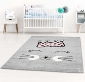 Kindertapijt Koho Koning Katje Grijs Vloerkleed - 160x225- Kinderkamer - Babykamer - Baby - Kids - Jongens en Meisjes - Kinderen