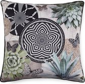 kussen gevuld 48 x 48 cm polyester donkergroen