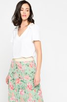 LOLALIZA T-shirt met V-hals - Ecru - Maat XL