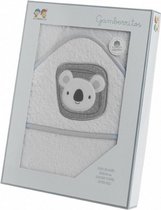 badcape Koala 100 x 100 cm katoen wit/grijs