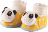 rammelslofjes Panda polyester geel/wit 0-6 maanden