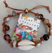 Jeannette-Creatief® - Kauri - Jaspis Kauri - Kauri armband - Schelpen - Halfedelstenen - Bohemien - IBIZA armband