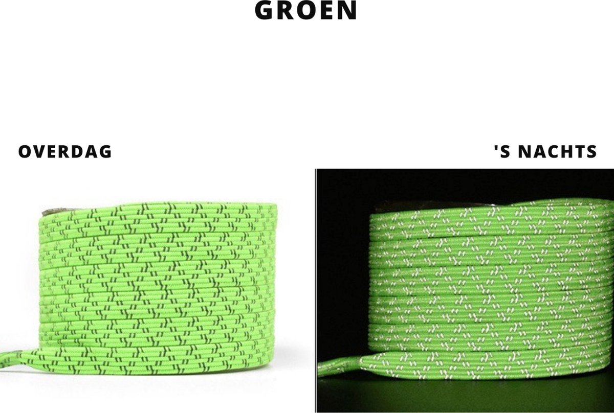 Beste Veters - Lichtgevende veters - Glow in the Dark - Veters reflecterende - Schoenveters - Veters 100 cm - Veters groen