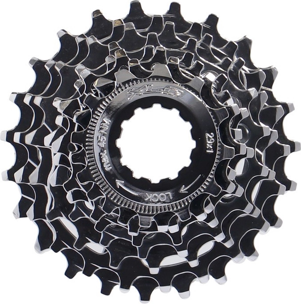 XLC 8 speed cassette - shimano 16-24t - staal - zwart