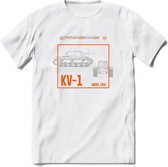 KV-1 Heavy tank leger T-Shirt | Unisex Army Tank Kleding | Dames / Heren Tanks ww2 shirt | Blueprint | Grappig bouwpakket Cadeau - Wit - S