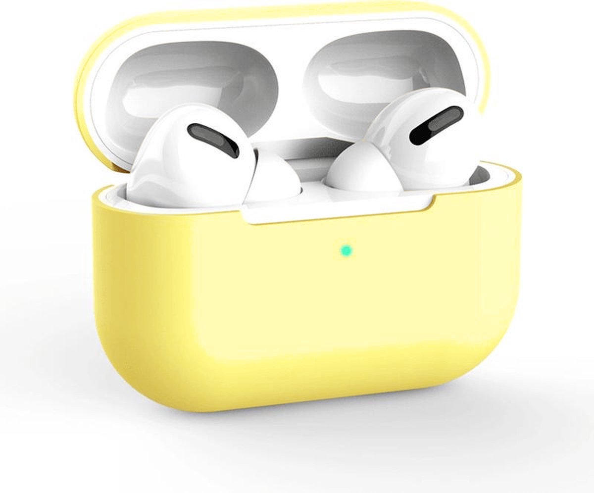 Hoesje voor Apple AirPods Pro - Geel - Hoesje Siliconen Case Cover Bescherming