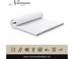 Nirwana Bedden Topper 140x210 - Topmatras - Topdekmatras-12 cm dik - HR Koudschuim - Afritsbaar en wasbaar - CertiPUR® Gecertificeerd - Medium Hardheid - Matrastopper