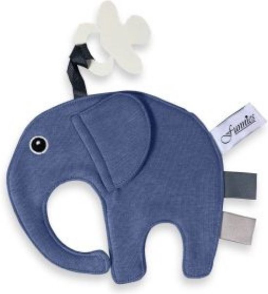 Speendoek Funnies- Olifant Ollie- Silk Blue