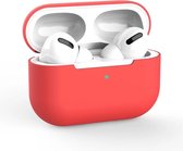 Hoesje voor Apple AirPods Pro - Rood - Hoesje Siliconen Case Cover Bescherming