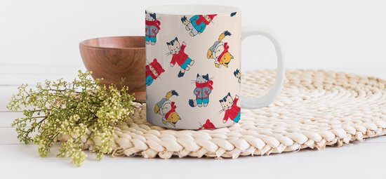 Tasse - Tasse à café - Hiver - Chat - Animaux - Motif - Tasses - 350 ML - Tasse - Tasses à café - Tasse à thé - Décoration Sinterklaas - Cadeaux pour enfants - Chaussures cadeaux Sinterklaas