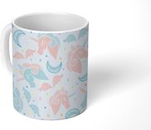 Mok - Koffiemok - Eenhoorn - Unicorn - Slaap - Pastel - Patroon - Mokken - 350 ML - Beker - Koffiemokken - Theemok