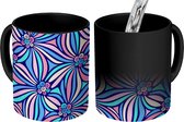 Magische Mok - Foto op Warmte Mokken - Koffiemok - Design - Bloemen - Neon - Psychedelisch - Magic Mok - Beker - 350 ML - Theemok