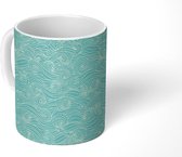 Mok - Koffiemok - Patronen - Zee - Golven - Mokken - 350 ML - Beker - Koffiemokken - Theemok