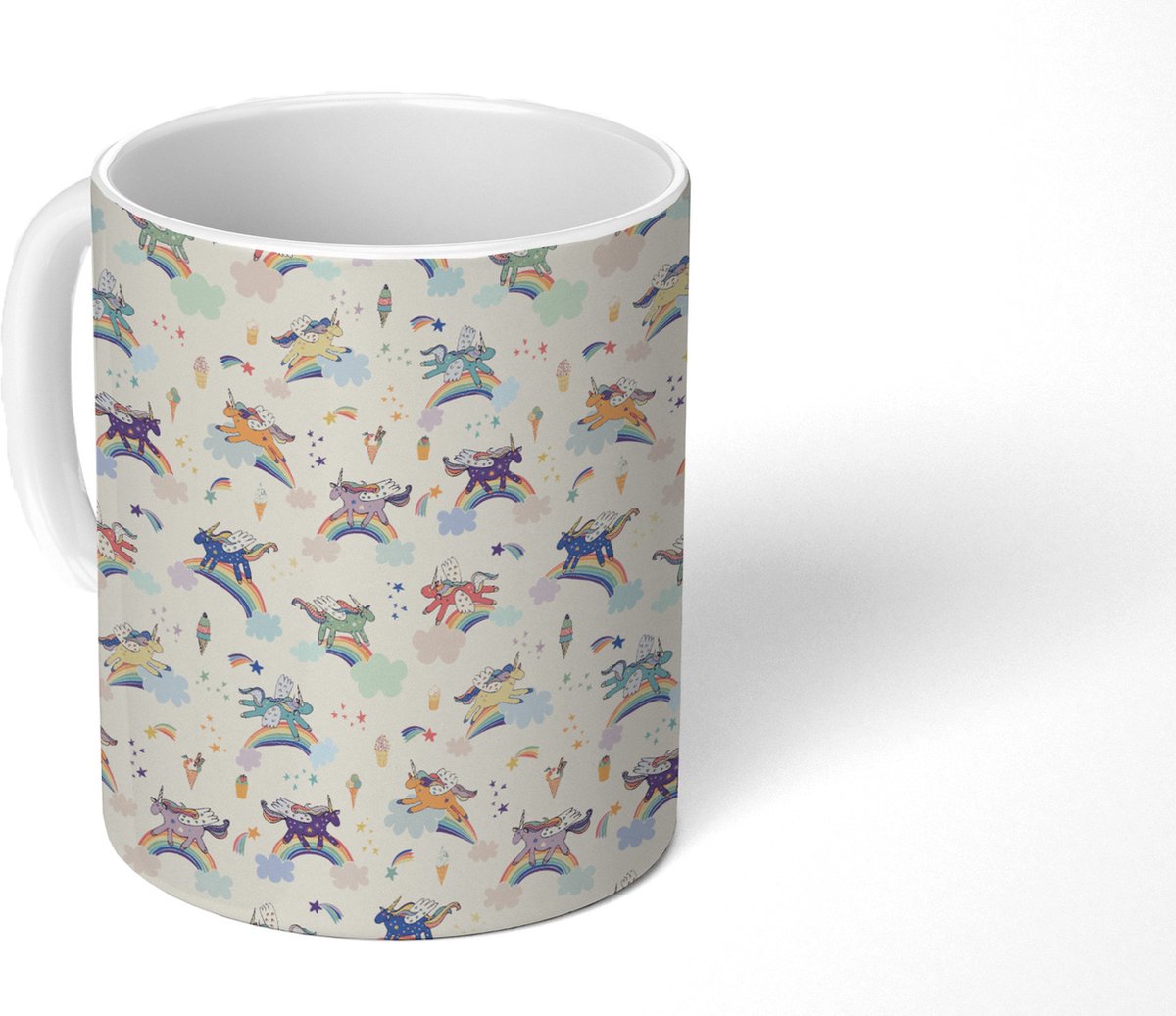 Mok - Koffiemok - Unicorn - Regenboog - Patronen - Mokken - 350 ML - Beker - Koffiemokken - Theemok
