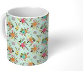 Mok - Koffiemok - Patroon - Bloemen - Jaren 50 - Mokken - 350 ML - Beker - Koffiemokken - Theemok