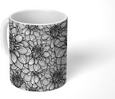 Mok - Koffiemok - Bloemen - Zentangle - Lente - Patronen - Mokken - 350 ML - Beker - Koffiemokken - Theemok